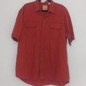 REDHEAD XL button down tshirt 100% cotton red
